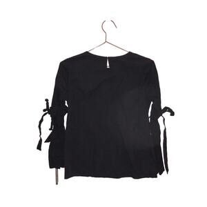 DizzyLizzy black bell sleeve blouse with ties,on sleeve size small